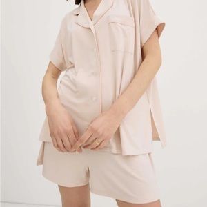 Hatch Ultrasoft Jersey short PJ set in Rosewater